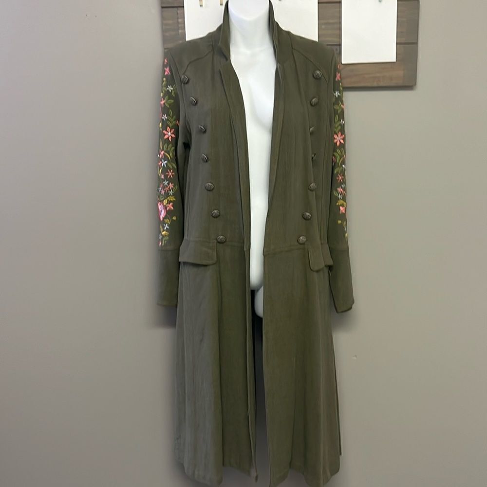 Aratta Silent Journey Multi Blend Sleeve Floral Embroidered Cherish Coat -S - Picture 1 of 16